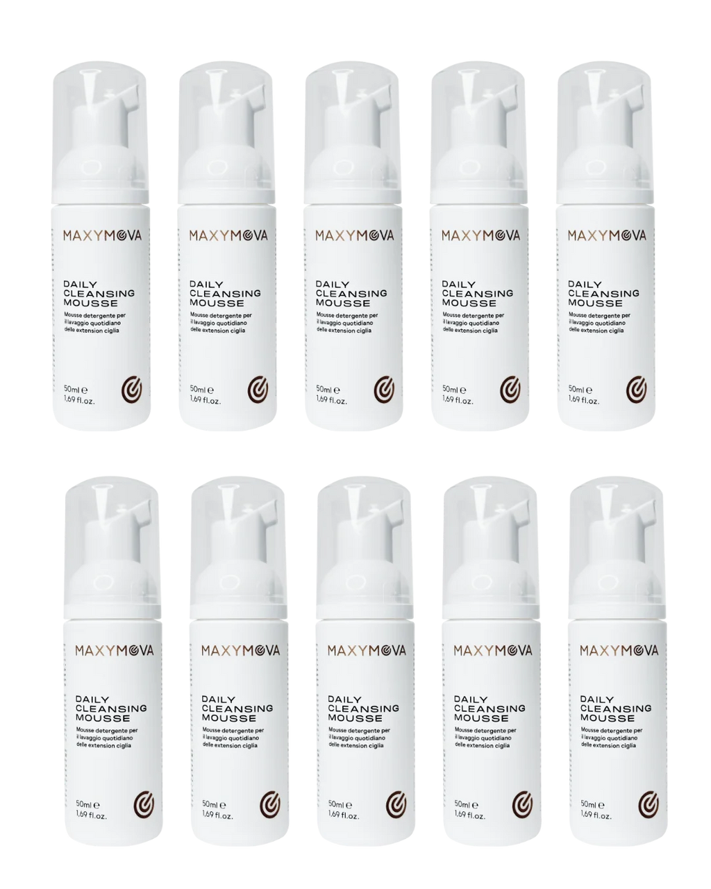 Set de 10 Mousses Limpiadoras 50 / 170 ml Maxymova