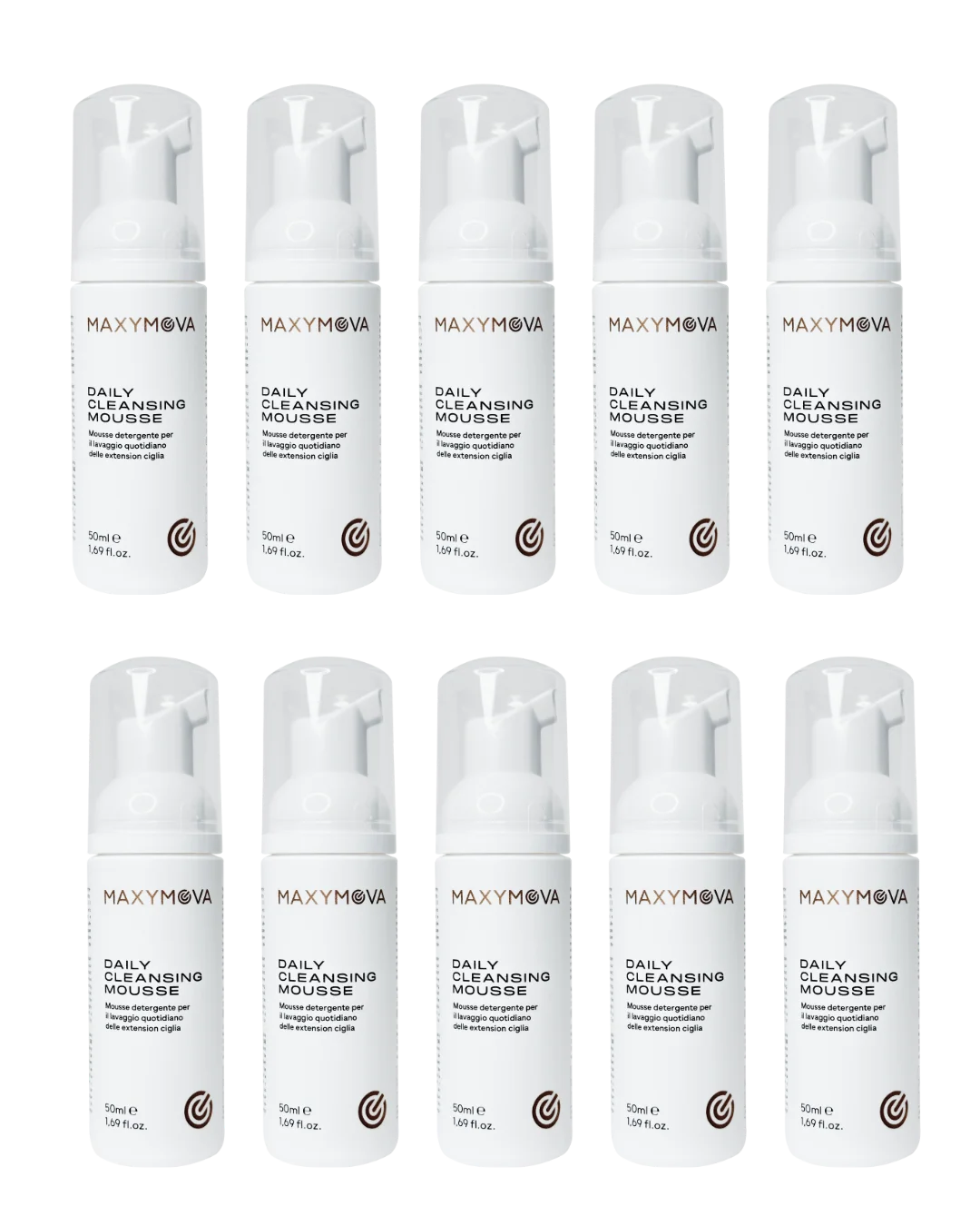 Set de 10 Mousses Limpiadoras 50 / 170 ml Maxymova