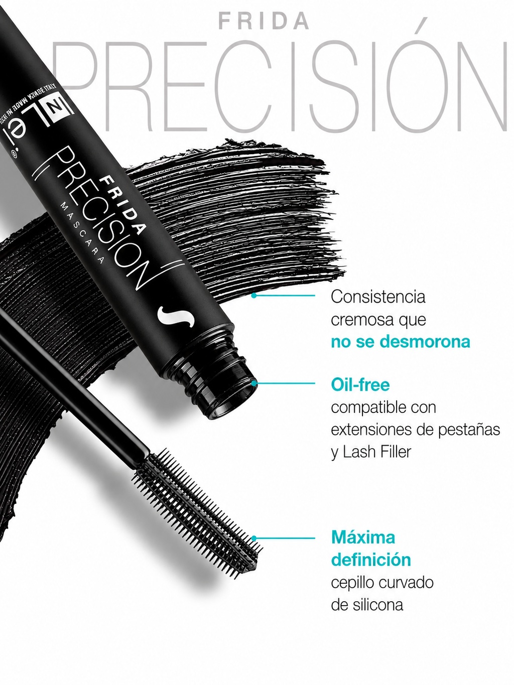InLei® EXPOSITOR DE SOBREMESA FRIDA PRECISION – Máscara de Alta Definición para Pestañas Naturales y Extensiones – 9 unidades