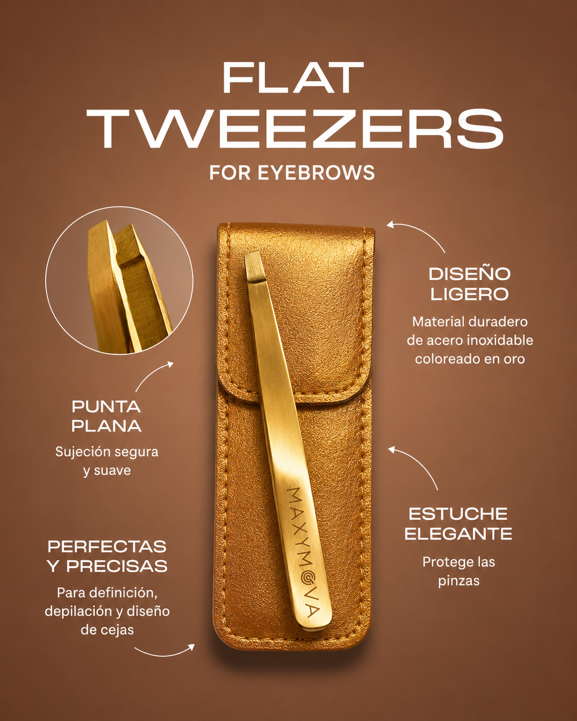 Pinza Plana para Cejas Maxymova