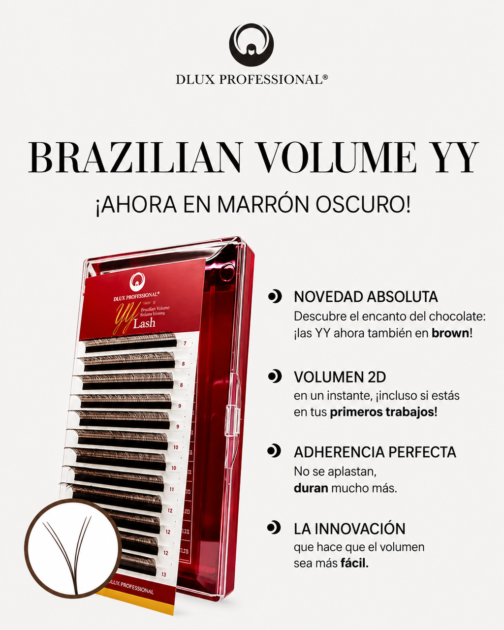 Extensiones de Pestañas YY Brown 2D Fans