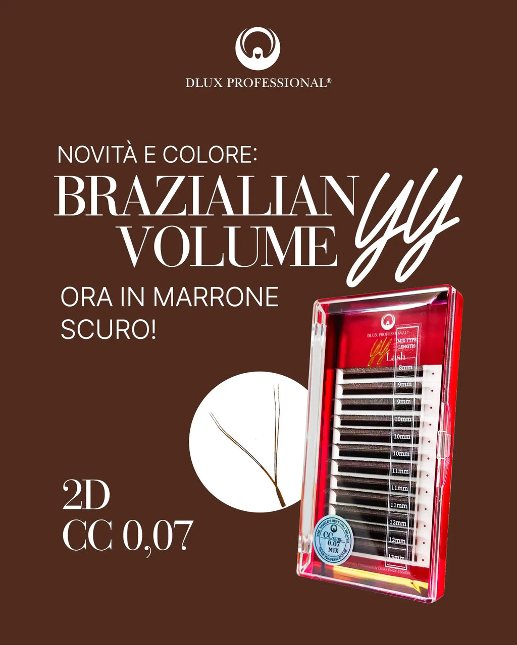 Extensiones de Pestañas YY Brown 2D Fans