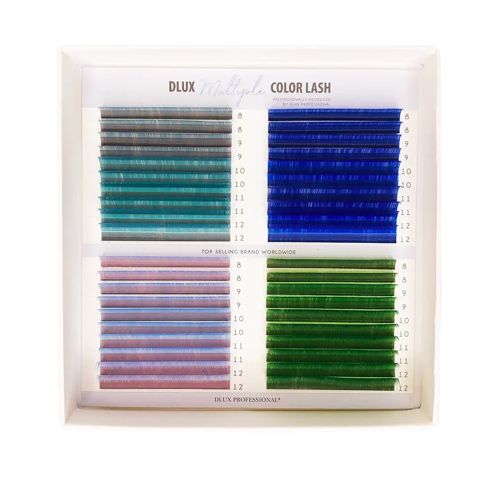 Pestañas Multiple Color 0,07 mm MIX Azul-Verde