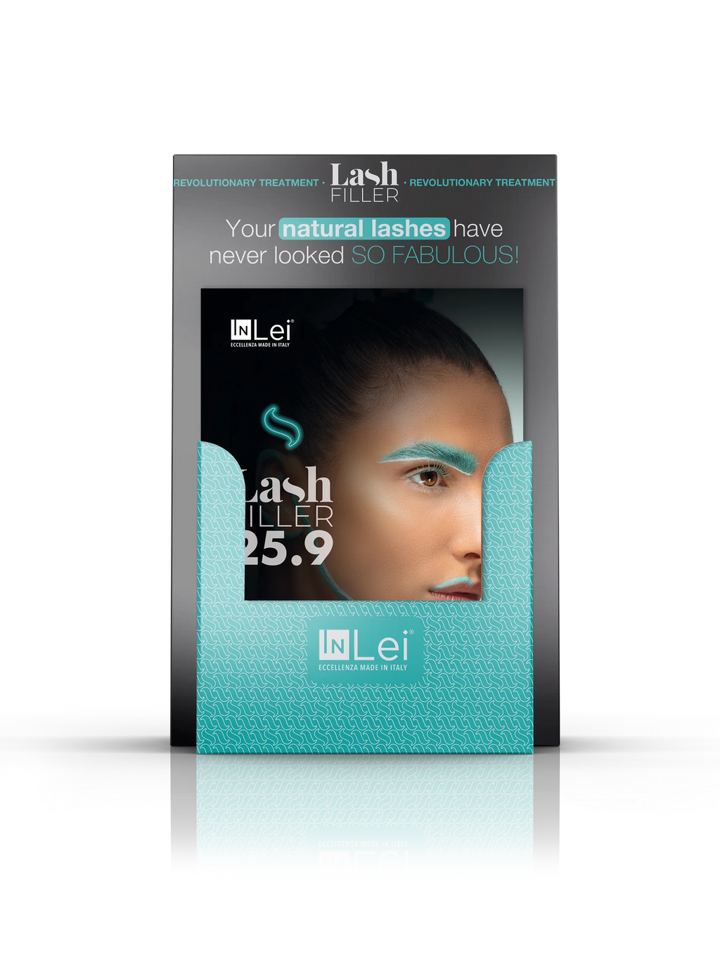 Expositor InLei® con 50 Flyers Publicitarios – Lash Filler 25.9