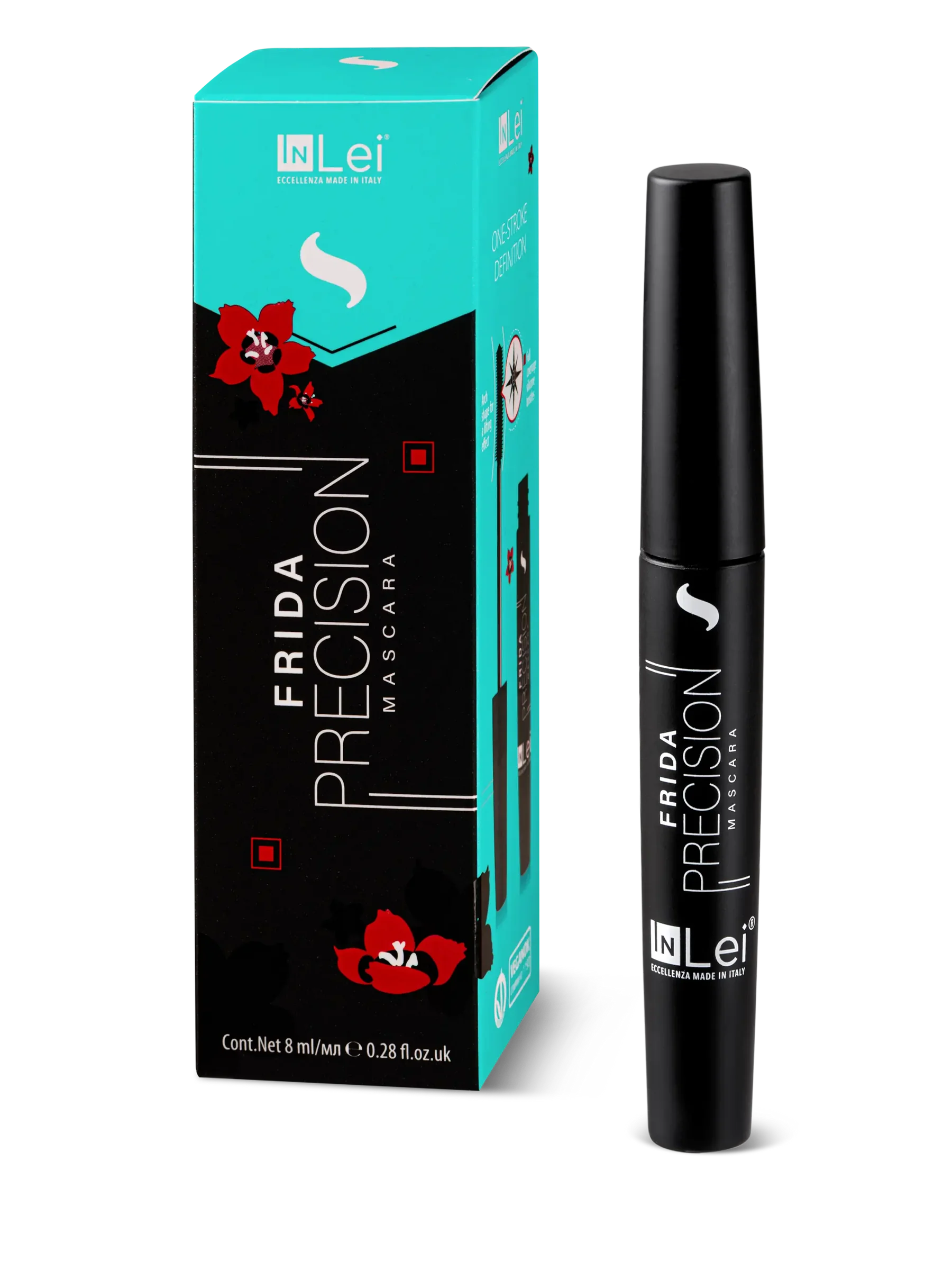 InLei® FRIDA PRECISION – Máscara de Alta Definición para Pestañas Naturales y Extensiones 8 ml
