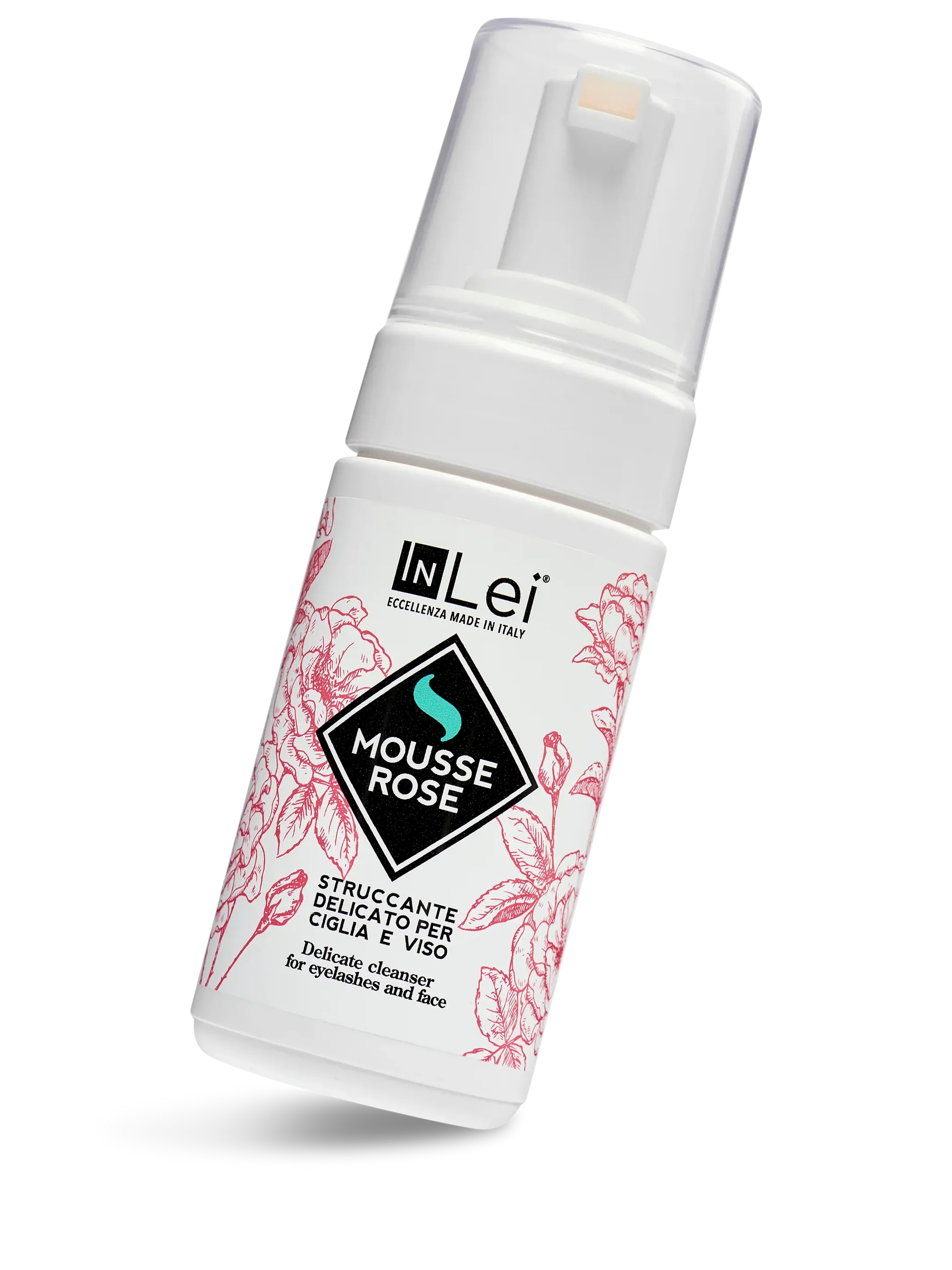 InLei® MOUSSE ROSE – Limpiador Suave para Pestañas y Rostro 100 ml