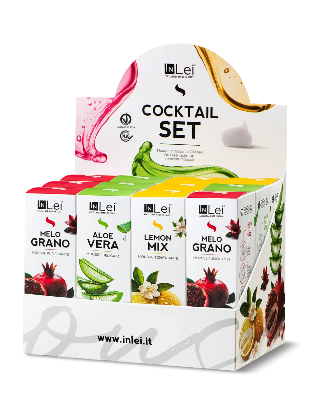 InLei® COCKTAIL SET TRAVEL SIZE – Expositor de Mousses Limpiadoras 50 ml