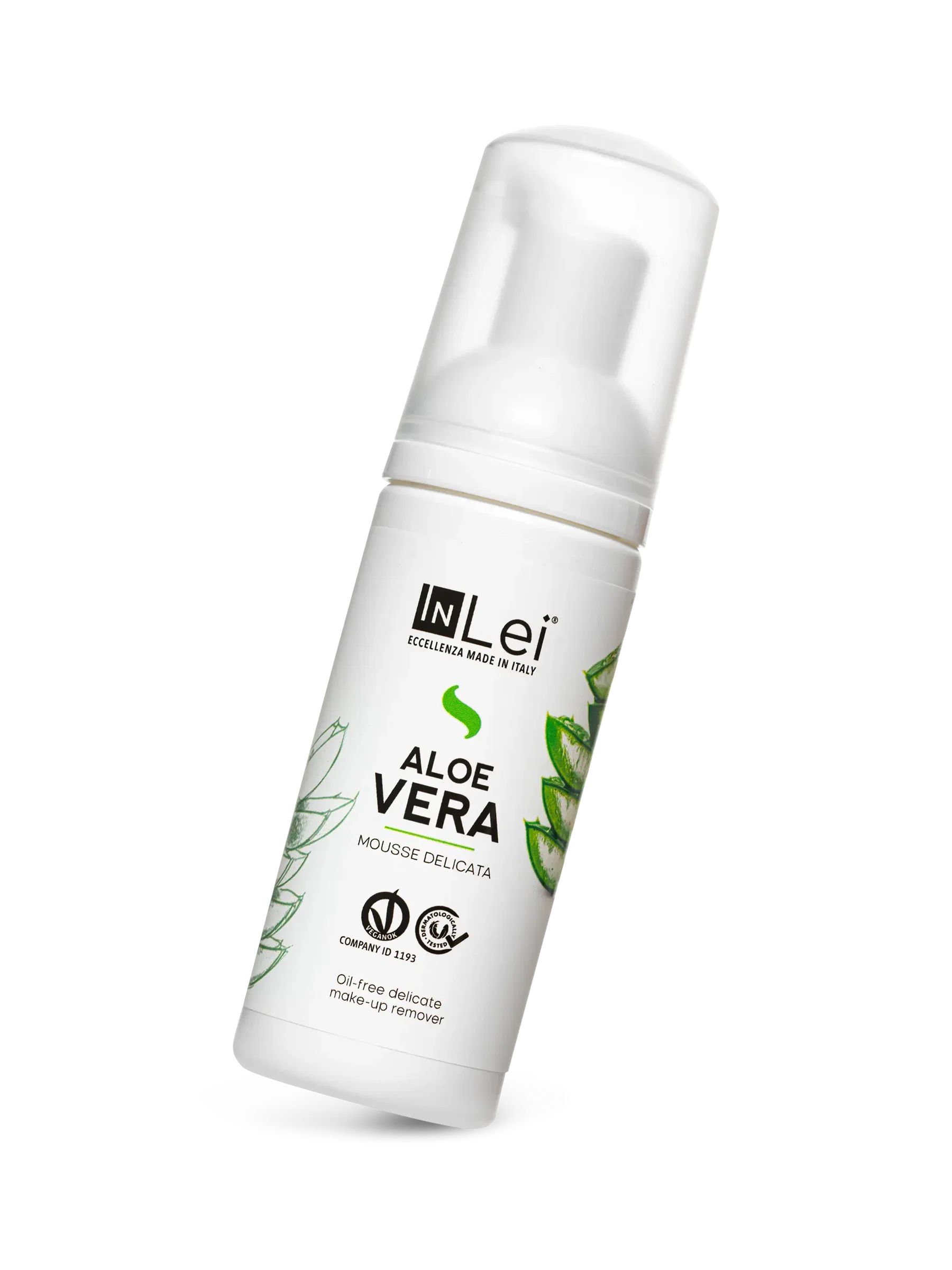 InLei® MOUSSE ALOE VERA TRAVEL SIZE – Limpiador Suave para Pestañas, Cejas y Rostro 50 ml