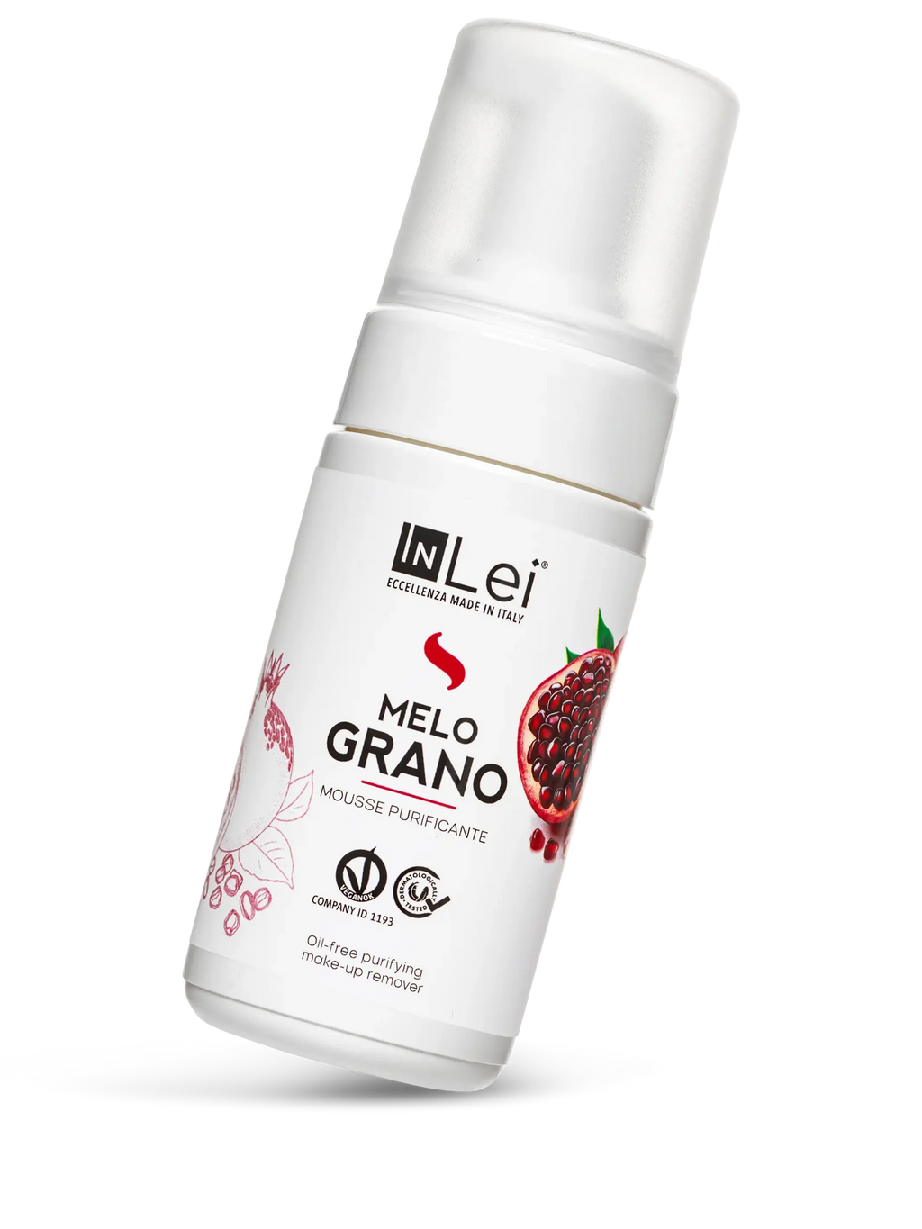 InLei® MOUSSE MELOGRANO – Limpiador Purificante para Pestañas, Cejas y Rostro 100 ml
