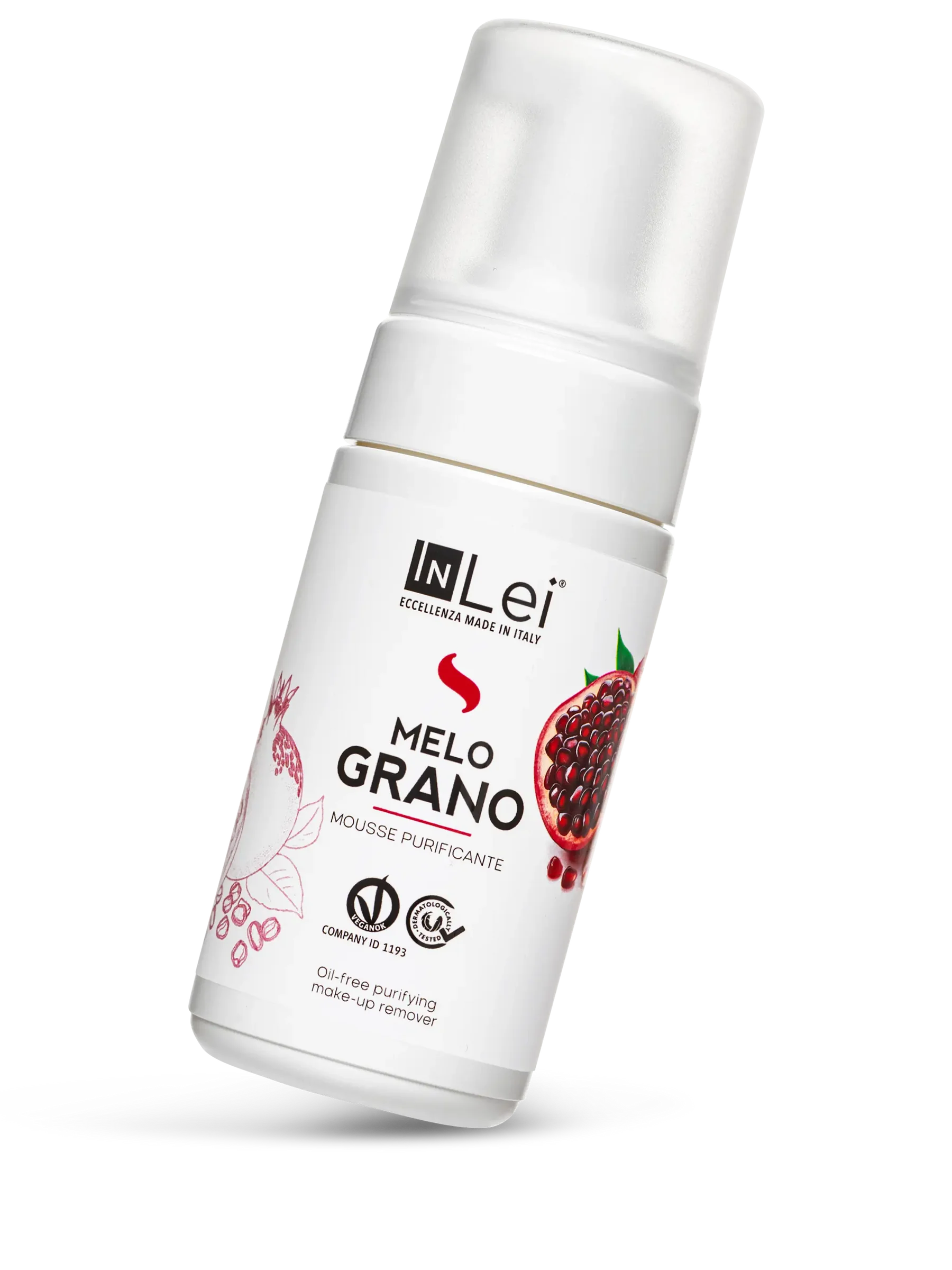 InLei® MOUSSE MELOGRANO – Limpiador Purificante para Pestañas, Cejas y Rostro 100 ml