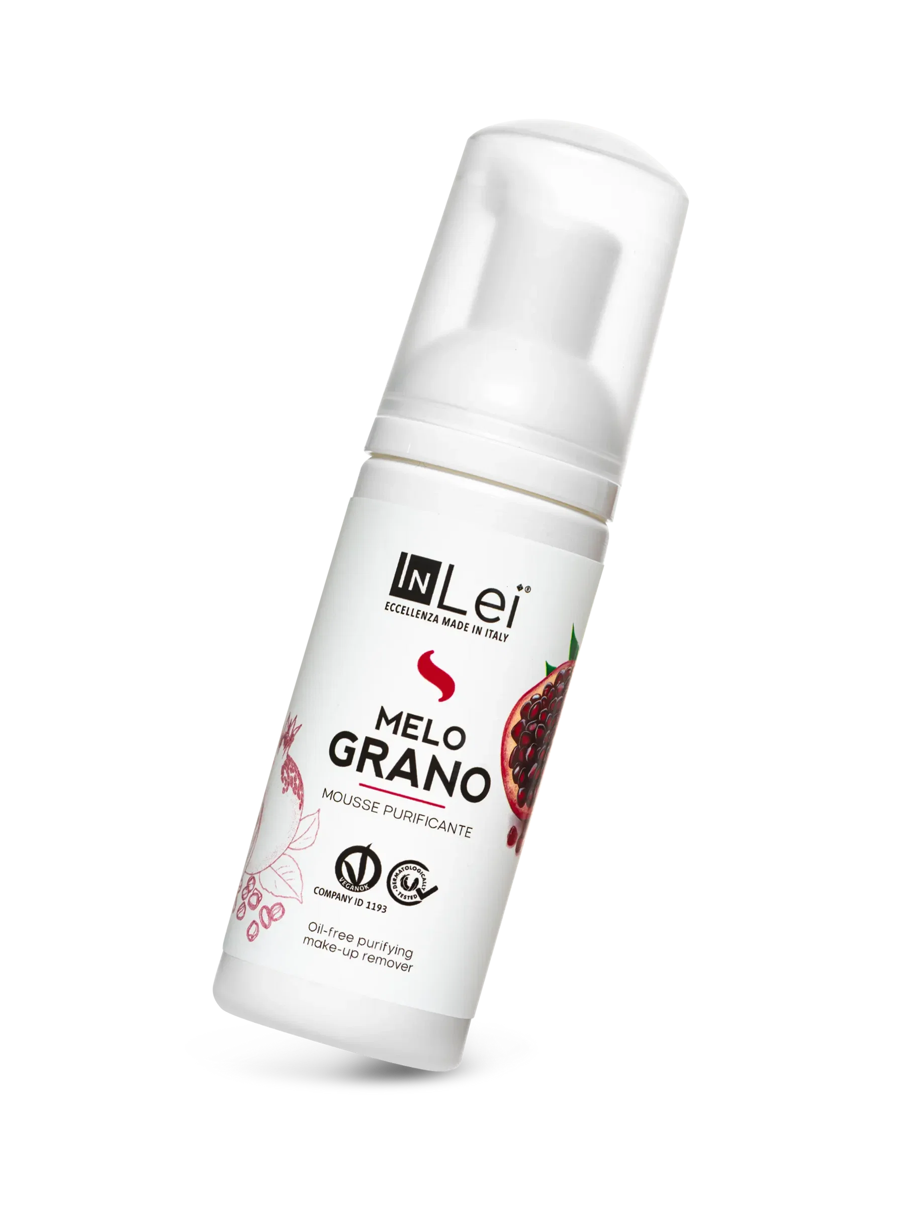 InLei® MOUSSE MELOGRANO TRAVEL SIZE – Limpiador Purificante para Pestañas, Cejas y Rostro 50 ml