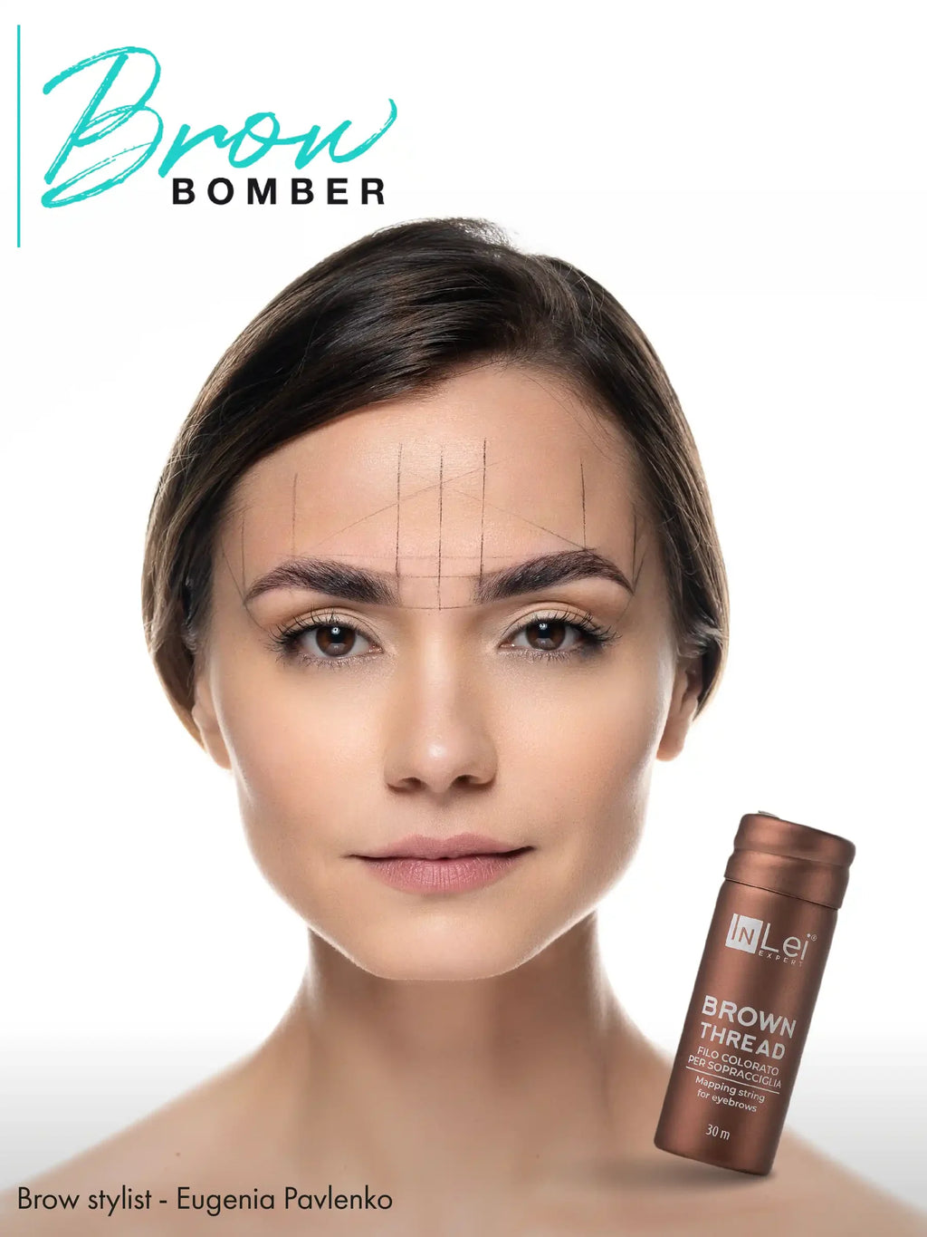 InLei® BROWN THREAD – Hilo Marrón para Diseño de Cejas 30 m