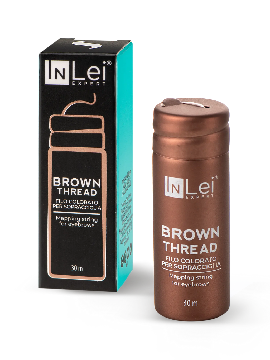 InLei® BROWN THREAD – Hilo Marrón para Diseño de Cejas 30 m