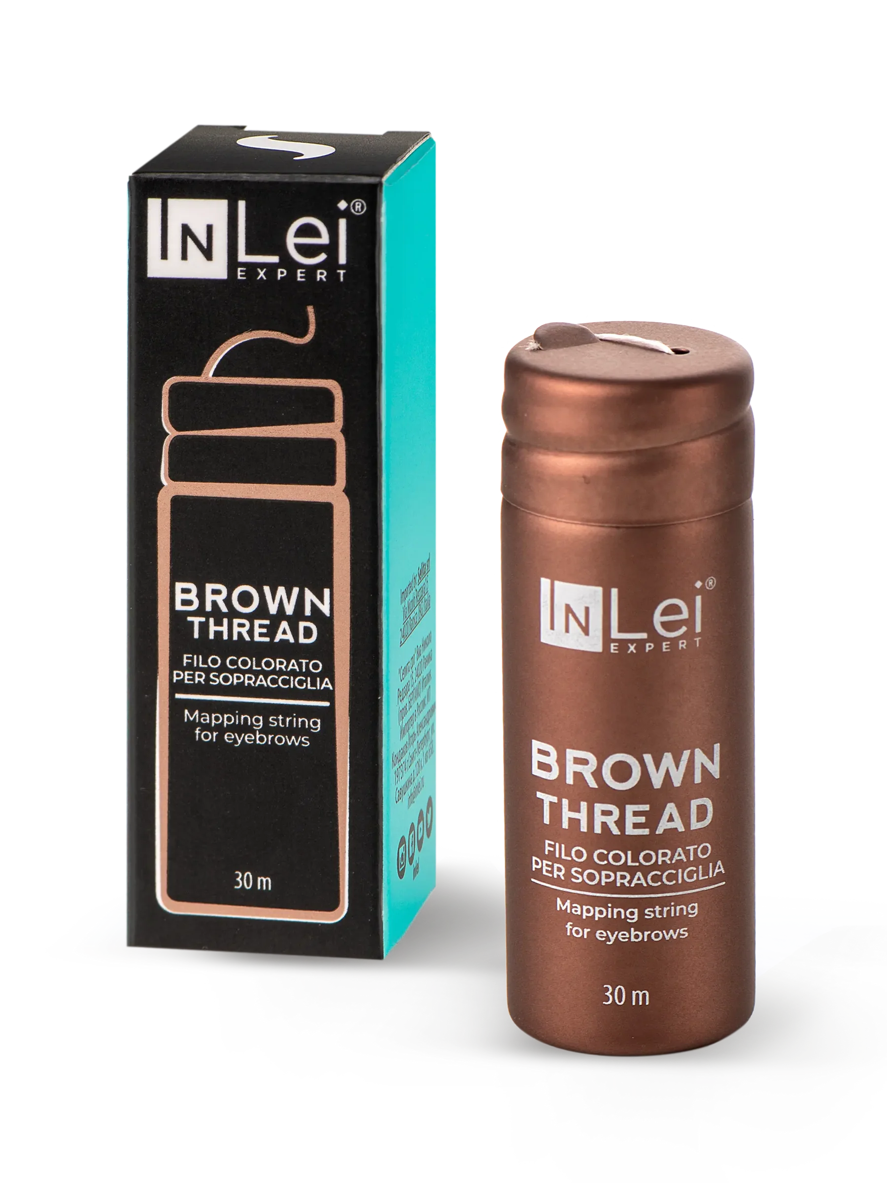 InLei® BROWN THREAD – Hilo Marrón para Diseño de Cejas 30 m