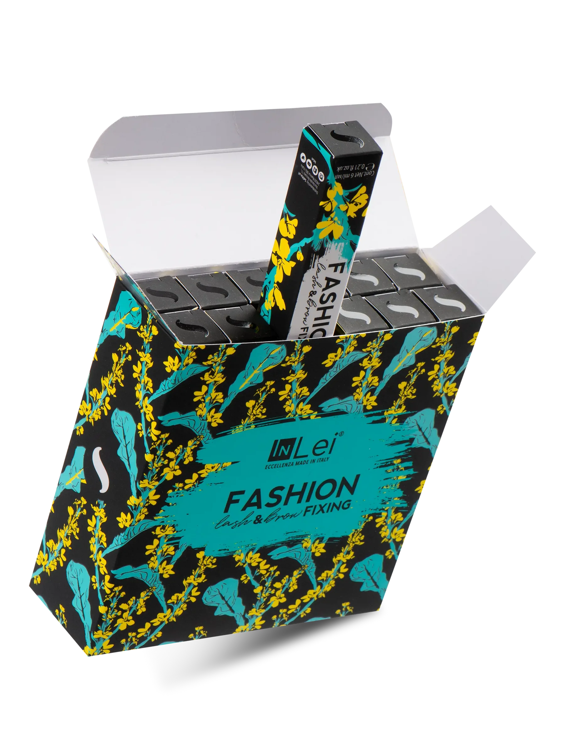 InLei® EXPOSITOR FASHION LASH &amp; BROW – Gel Fijador para Pestañas y Cejas Disponible en 12, 24 o 36 unidades