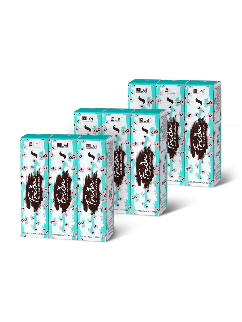 InLei® EXPOSITOR FRIDA – Máscara para Pestañas Naturales, Extensiones y Laminación 9 unidades