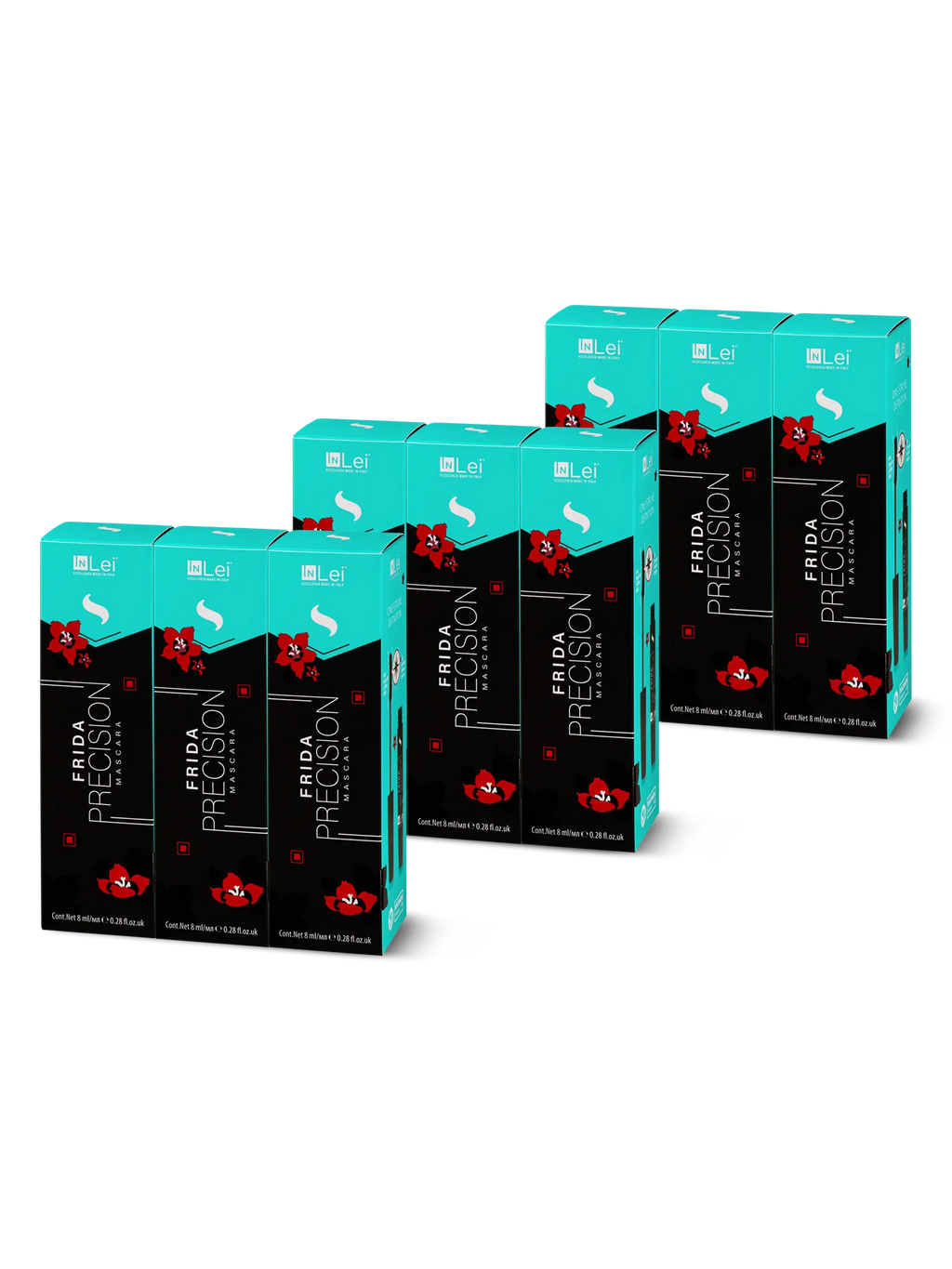 InLei® EXPOSITOR DE SOBREMESA FRIDA PRECISION – Máscara de Alta Definición para Pestañas Naturales y Extensiones – 9 unidades