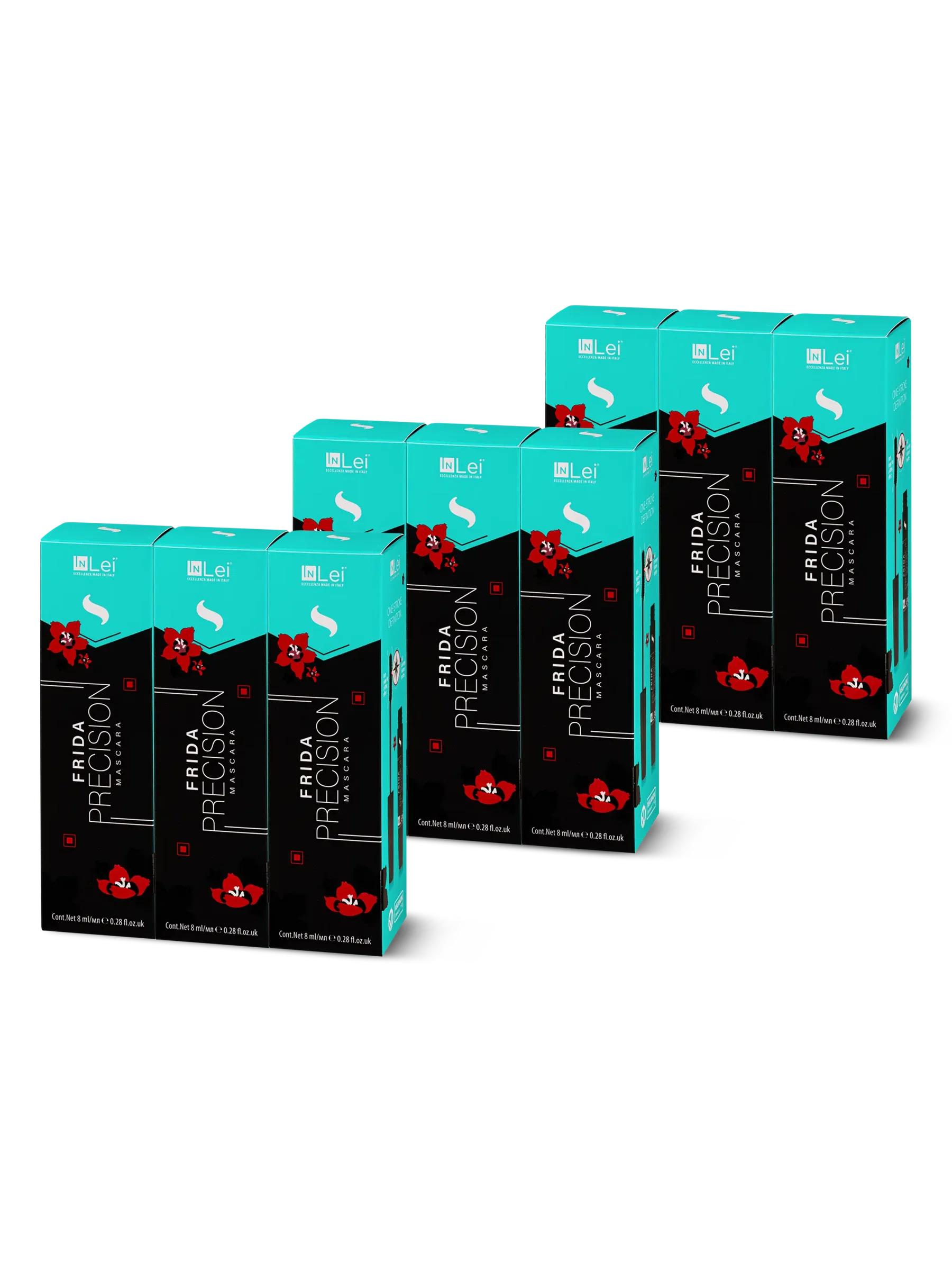InLei® EXPOSITOR DE SOBREMESA FRIDA PRECISION – Máscara de Alta Definición para Pestañas Naturales y Extensiones – 9 unidades