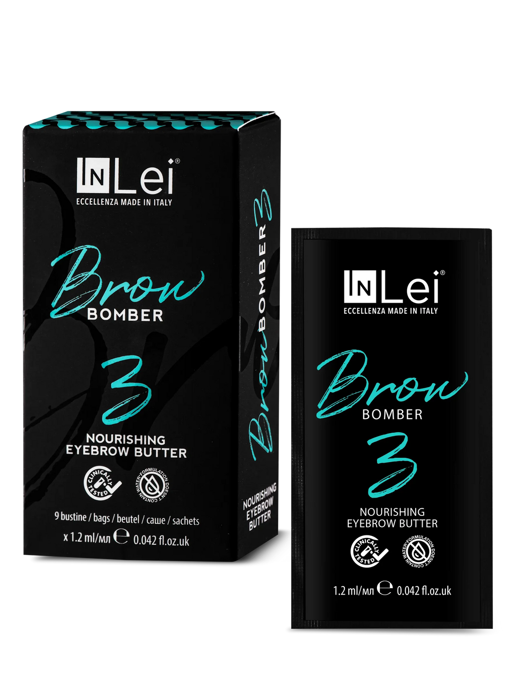 InLei® BROW BOMBER 3 MONODOSIS – Manteca Nutritiva para Cejas 9 × 1,2 ml