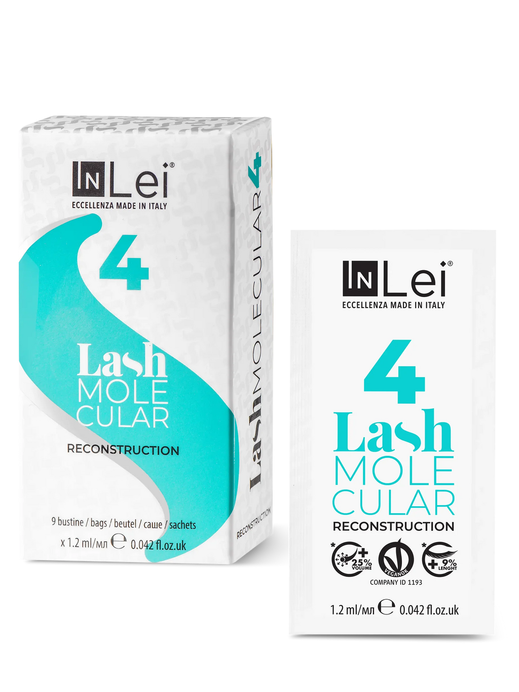 InLei® Lash Molecular 4 Monodosis – Reconstrucción Molecular para Pestañas y Cejas 9 × 1,2 ml