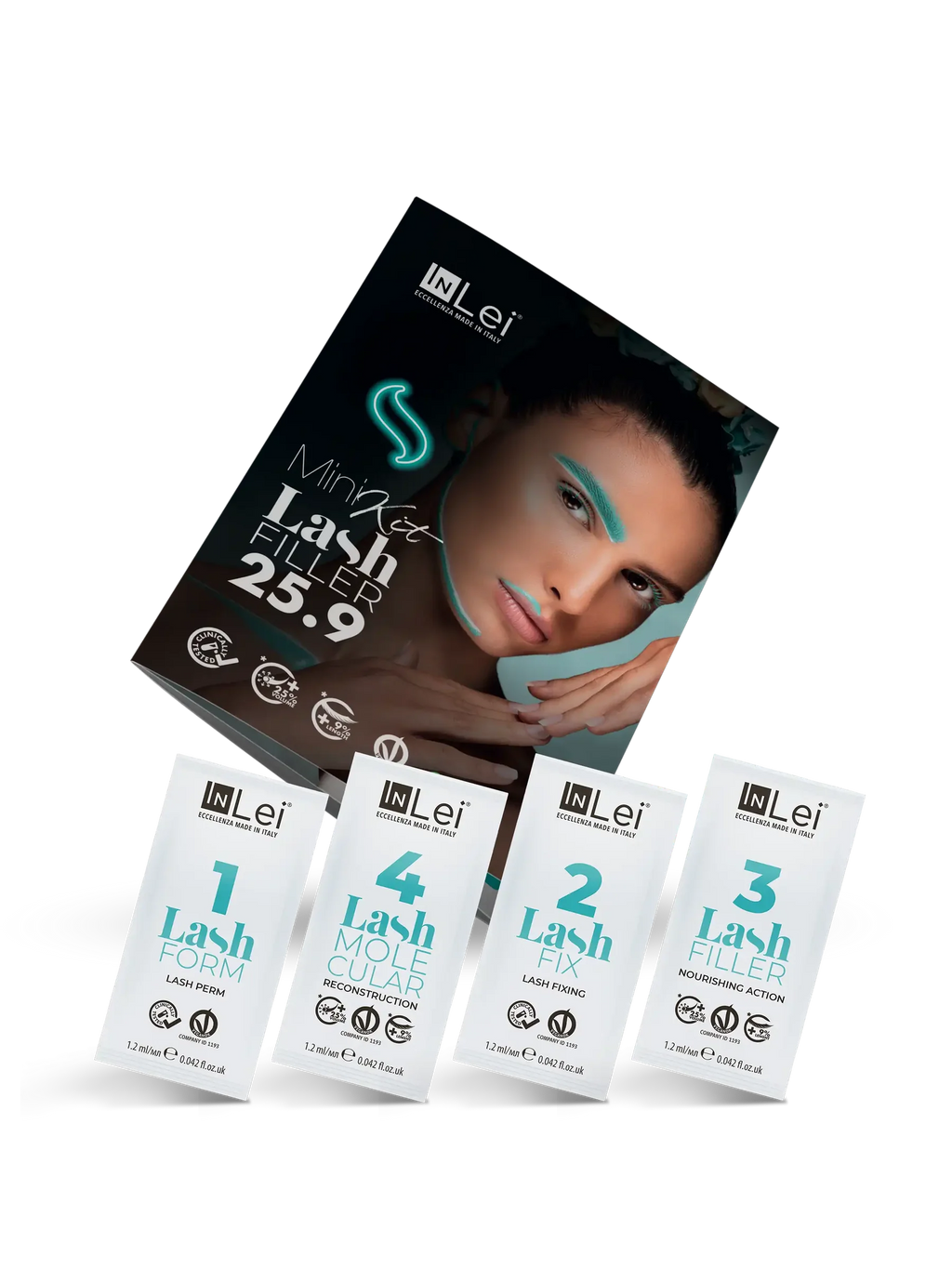 InLei® Mini Kit Lash Filler 25.9 – Laminación de Pestañas 4 × 1,2 ml