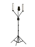 GLAMCOR® MULTIMEDIA X – Lámpara LED Profesional con Dos Brazos Flexibles y Soporte Multimedia