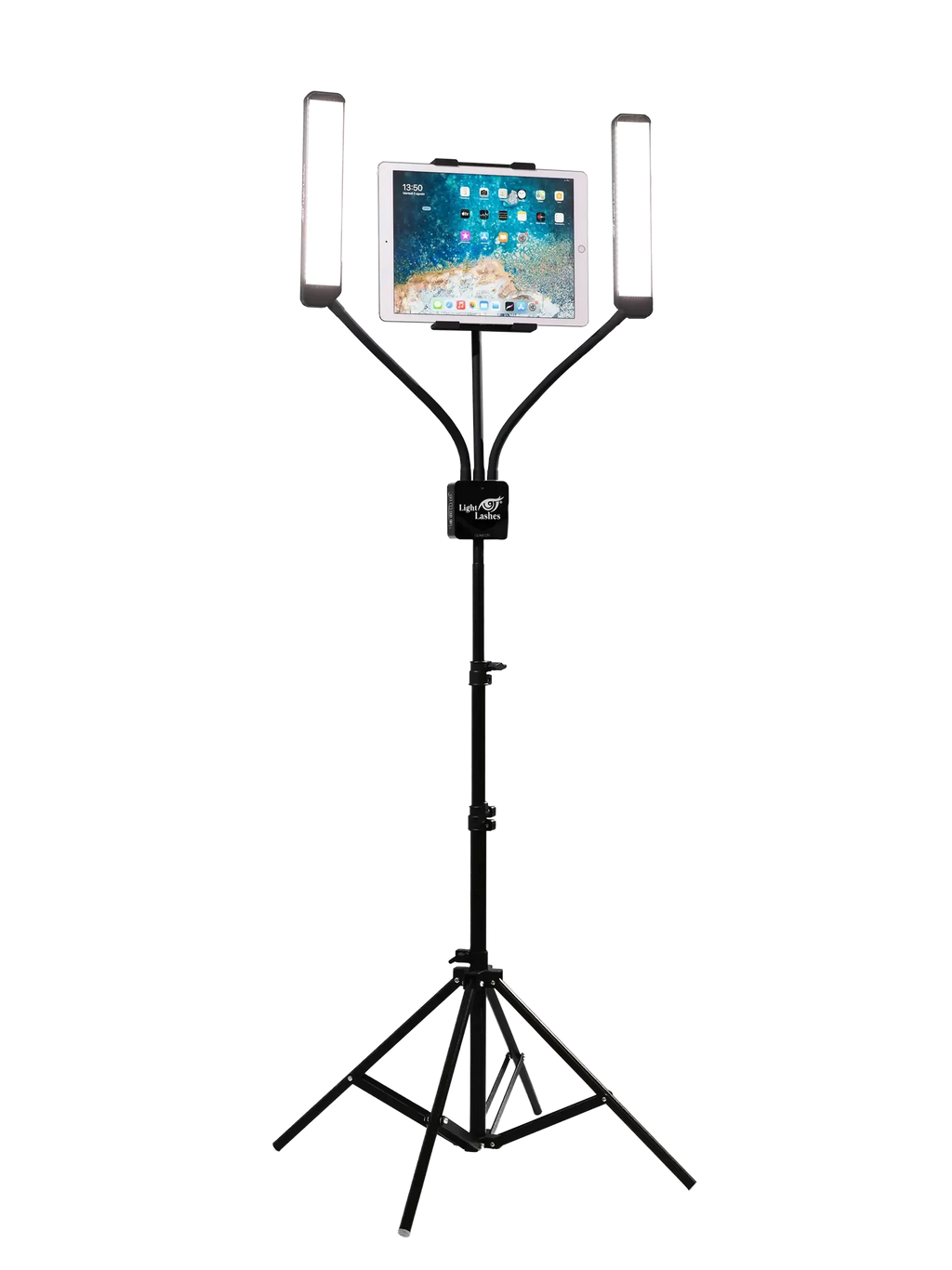 GLAMCOR® MULTIMEDIA X – Lámpara LED Profesional con Dos Brazos Flexibles y Soporte Multimedia
