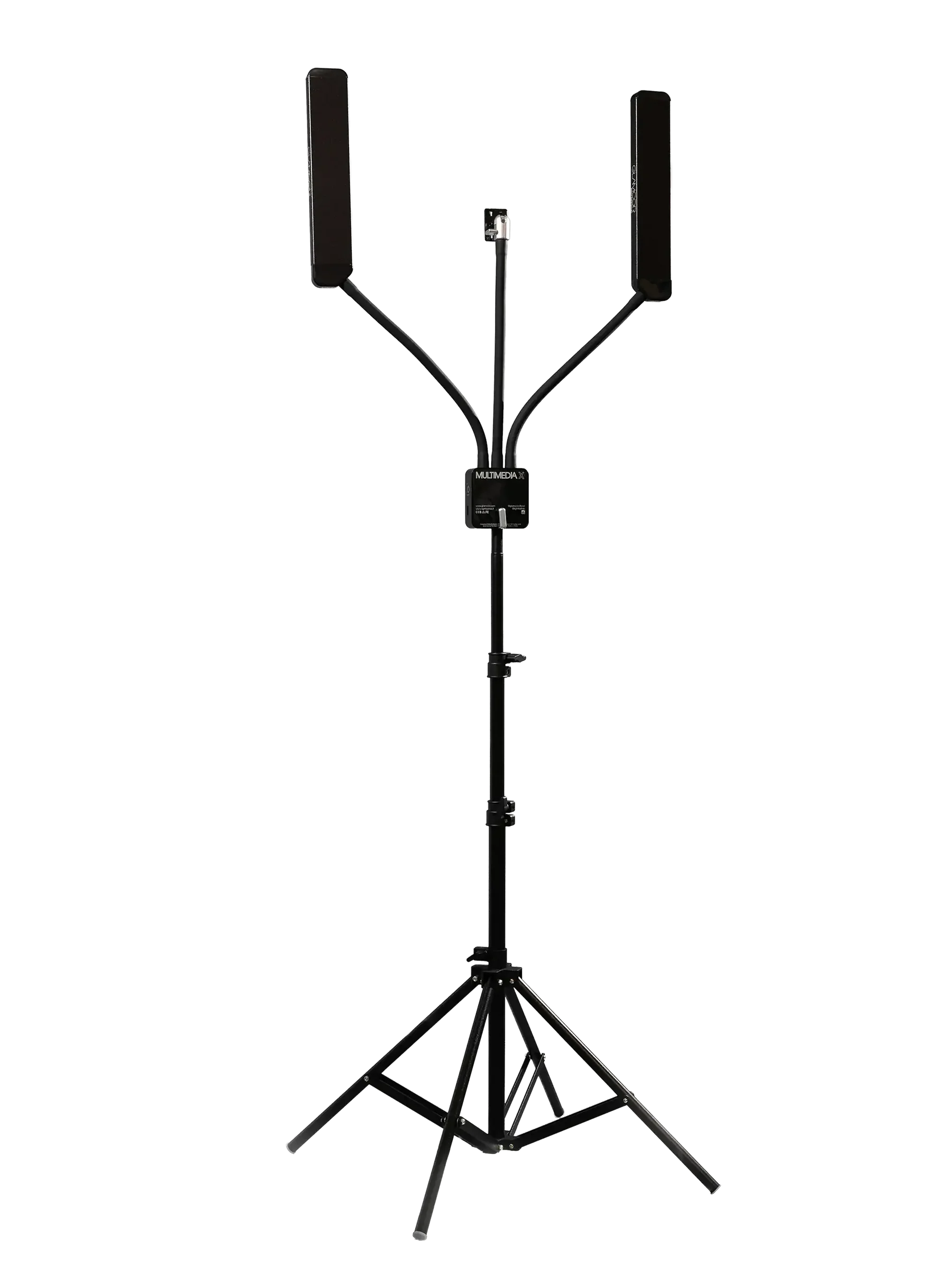 GLAMCOR® MULTIMEDIA X – Lámpara LED Profesional con Dos Brazos Flexibles y Soporte Multimedia
