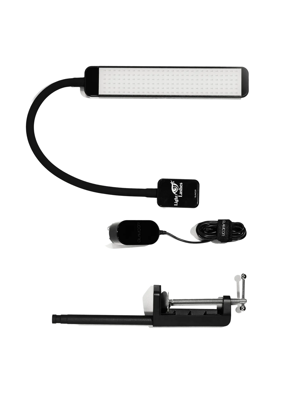 GLAMCOR® REVEAL – Lámpara LED Profesional con Brazo Flexible y Abrazadera de Mesa