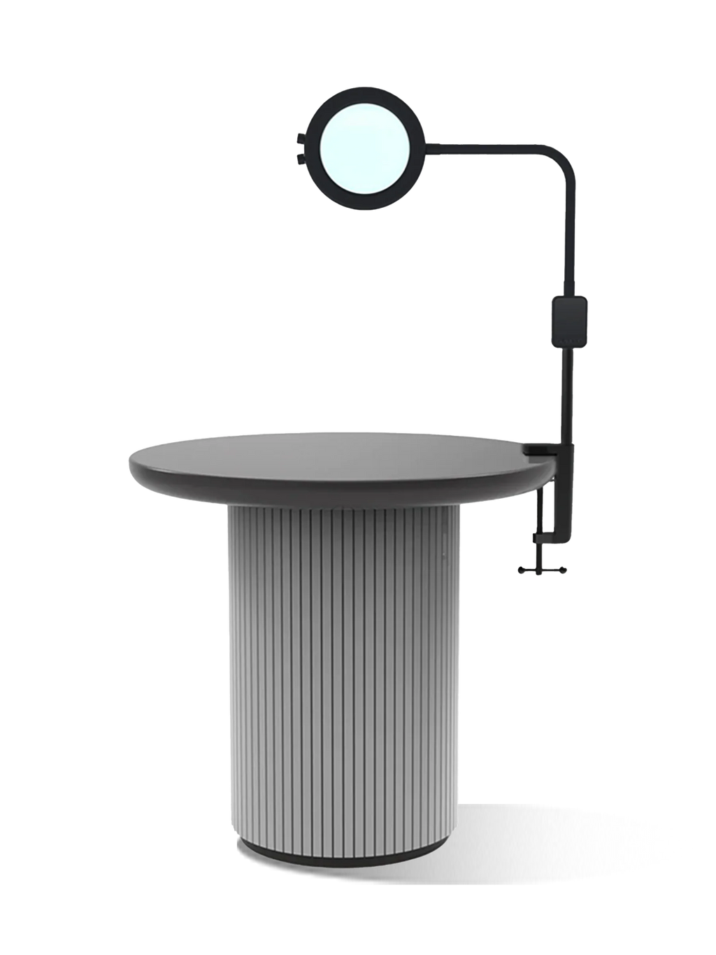 GLAMCOR® SATURN – Lámpara LED Profesional con Lente de Aumento y Abrazadera de Mesa