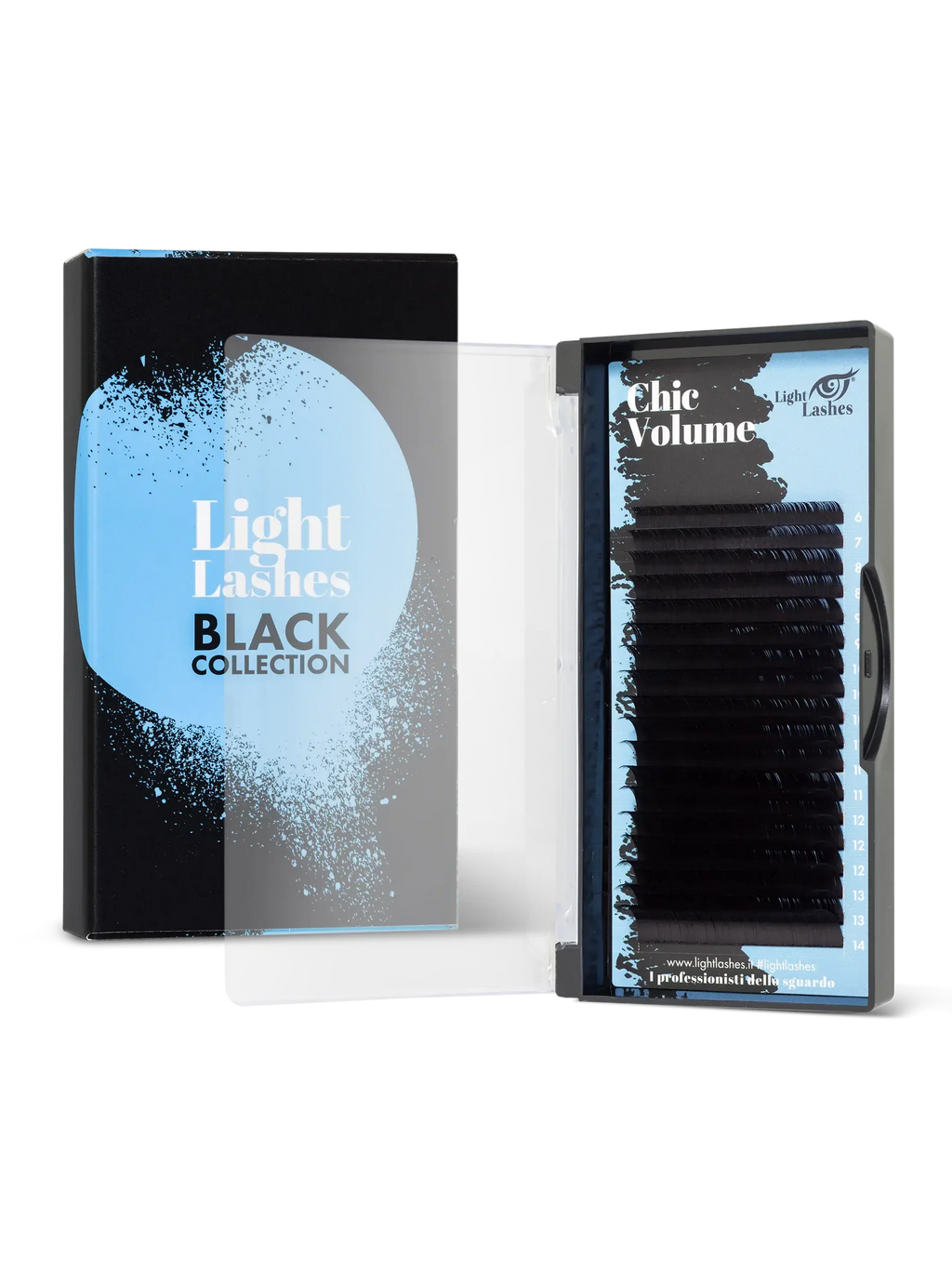 LIGHT LASHES® CHIC VOLUME CC-CURL – Extensiones Black Collection 18 Tiras