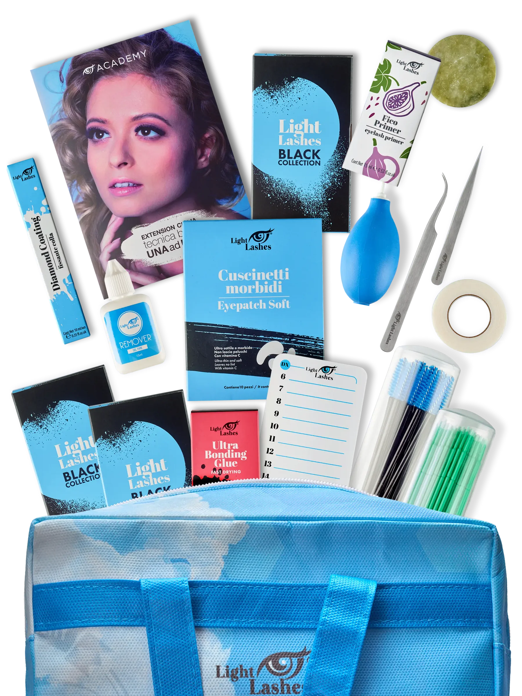 LIGHT LASHES® CIGLIA A STRISCE – Kit Profesional de Iniciación para Extensiones de Pestañas