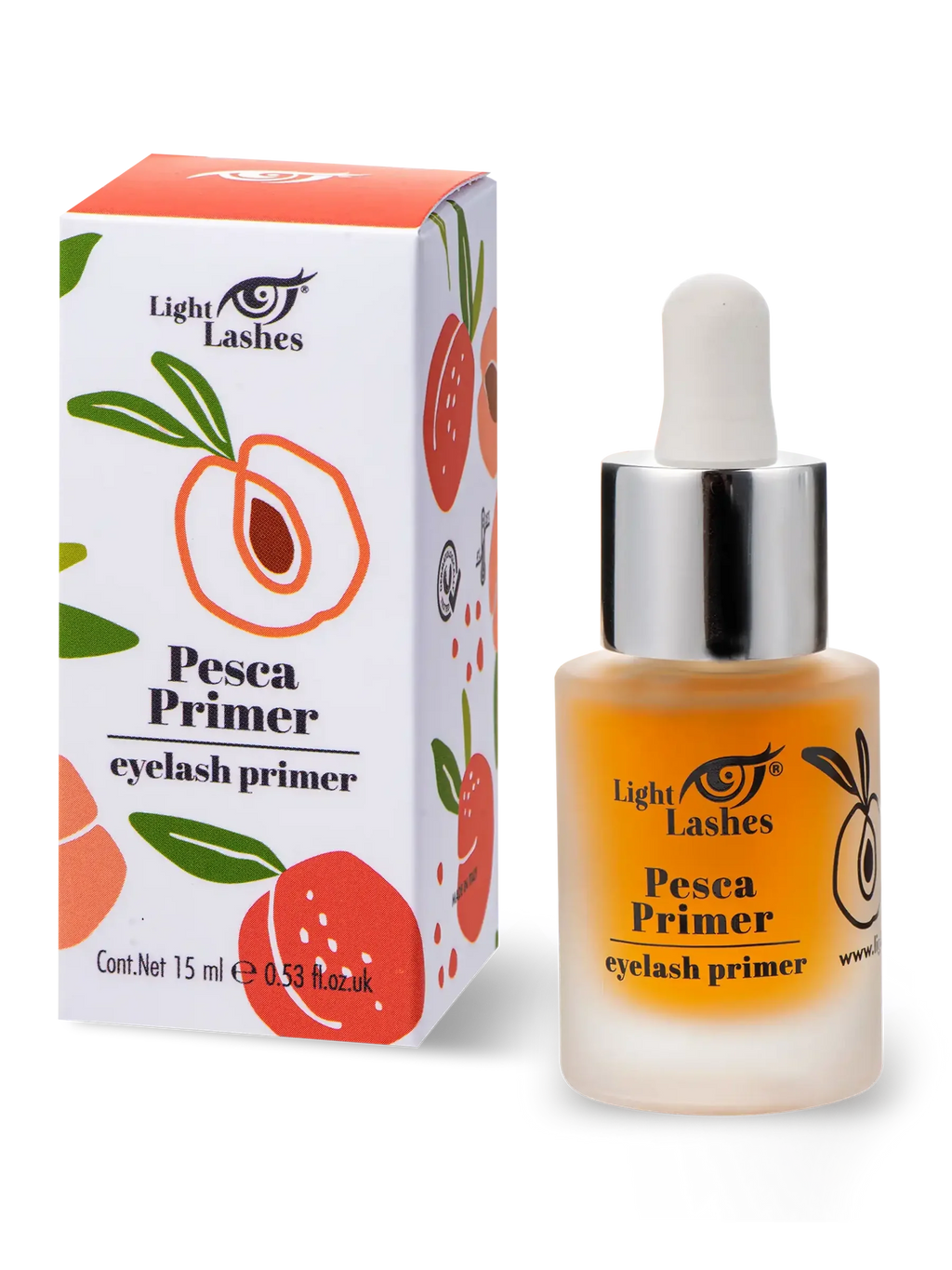 LIGHT LASHES® PESCA PRIMER – Primer Desengrasante Aroma Melocotón 15 ml