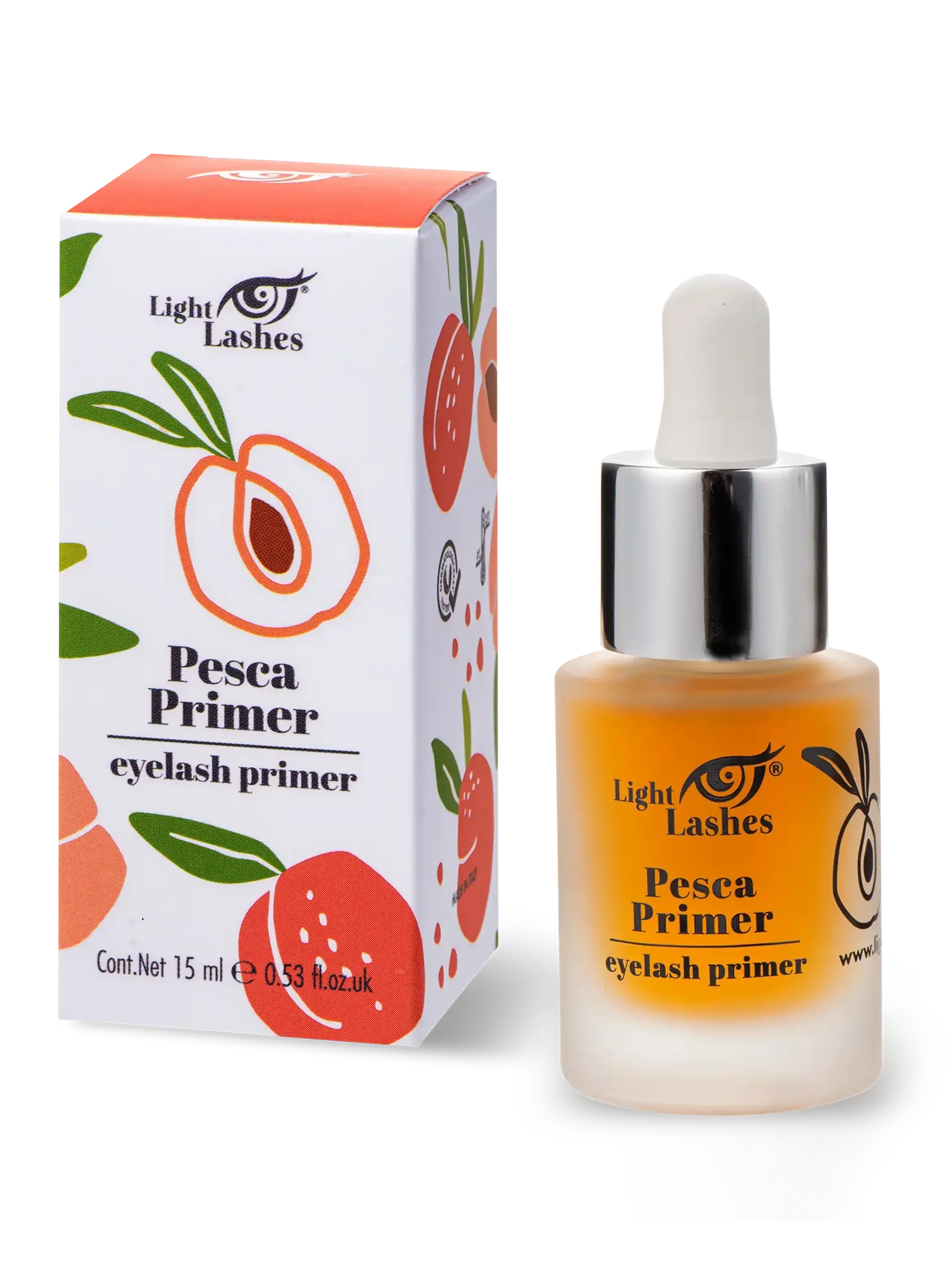 LIGHT LASHES® PESCA PRIMER – Primer Desengrasante Aroma Melocotón 15 ml