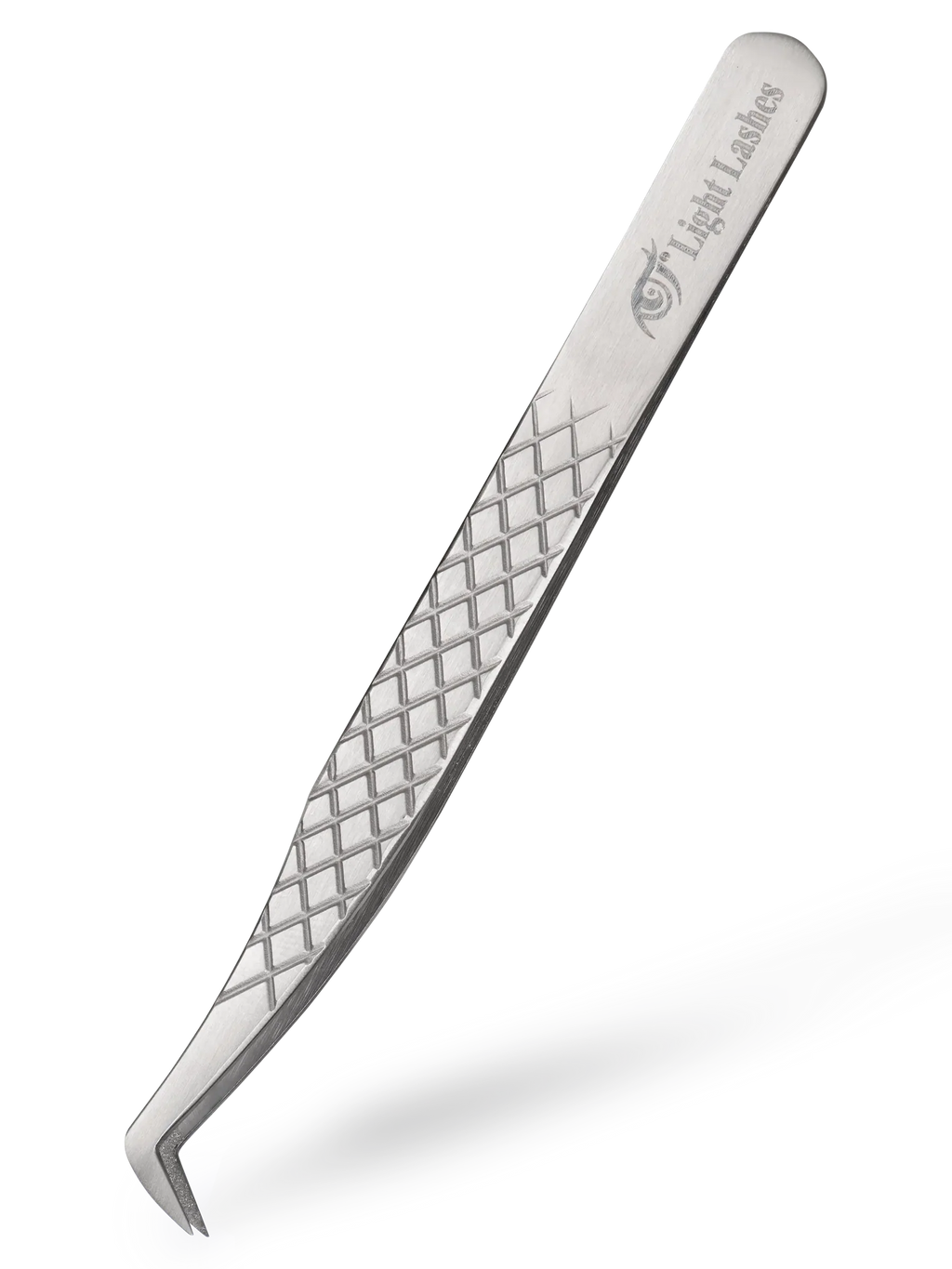LIGHT LASHES® STIVALETTO ARGENTO DIAMOND – Pinza Profesional con Puntas de Polvo de Diamante 11,5 cm