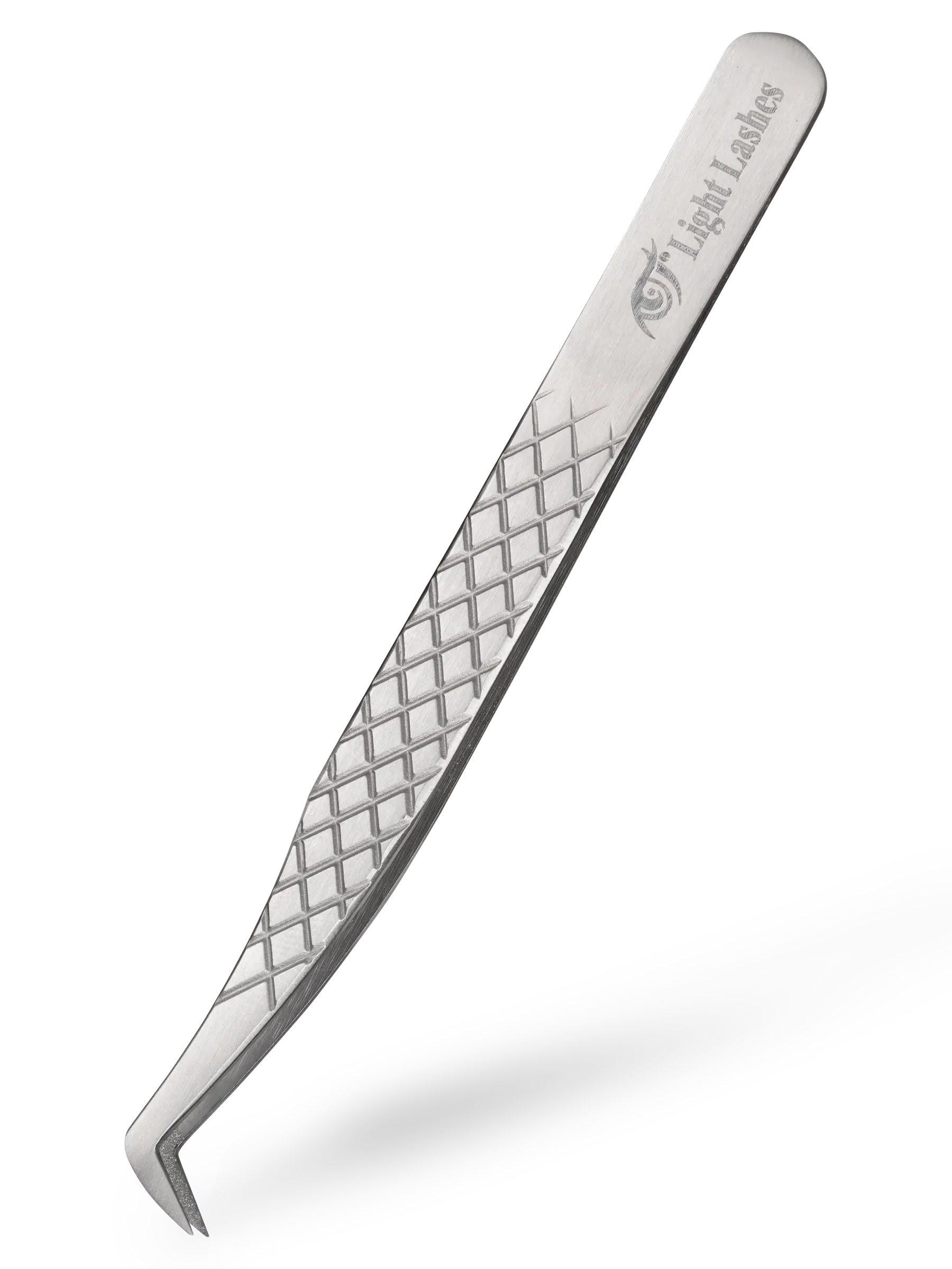 LIGHT LASHES® STIVALETTO ARGENTO DIAMOND – Pinza Profesional con Puntas de Polvo de Diamante 11,5 cm