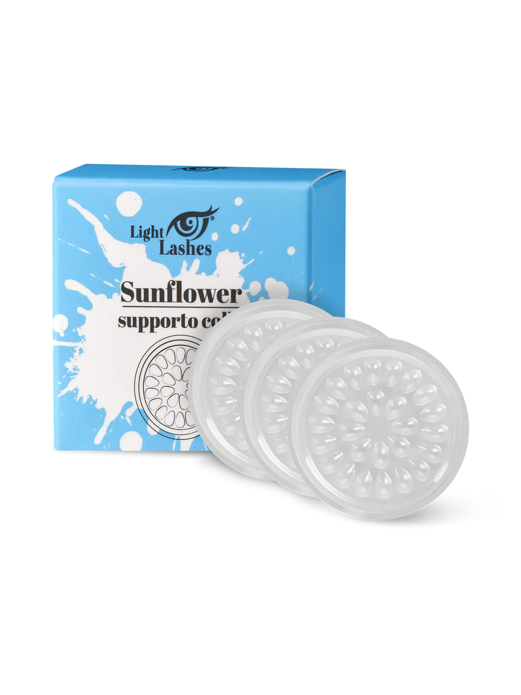 LIGHT LASHES® SUNFLOWER BLANCO – Soporte Desechable para Adhesivo de Extensiones – 3 uds.
