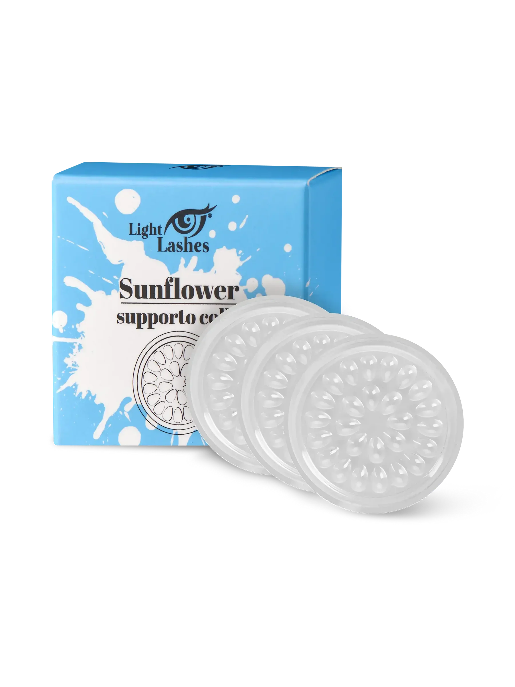 LIGHT LASHES® SUNFLOWER BLANCO – Soporte Desechable para Adhesivo de Extensiones – 3 uds.
