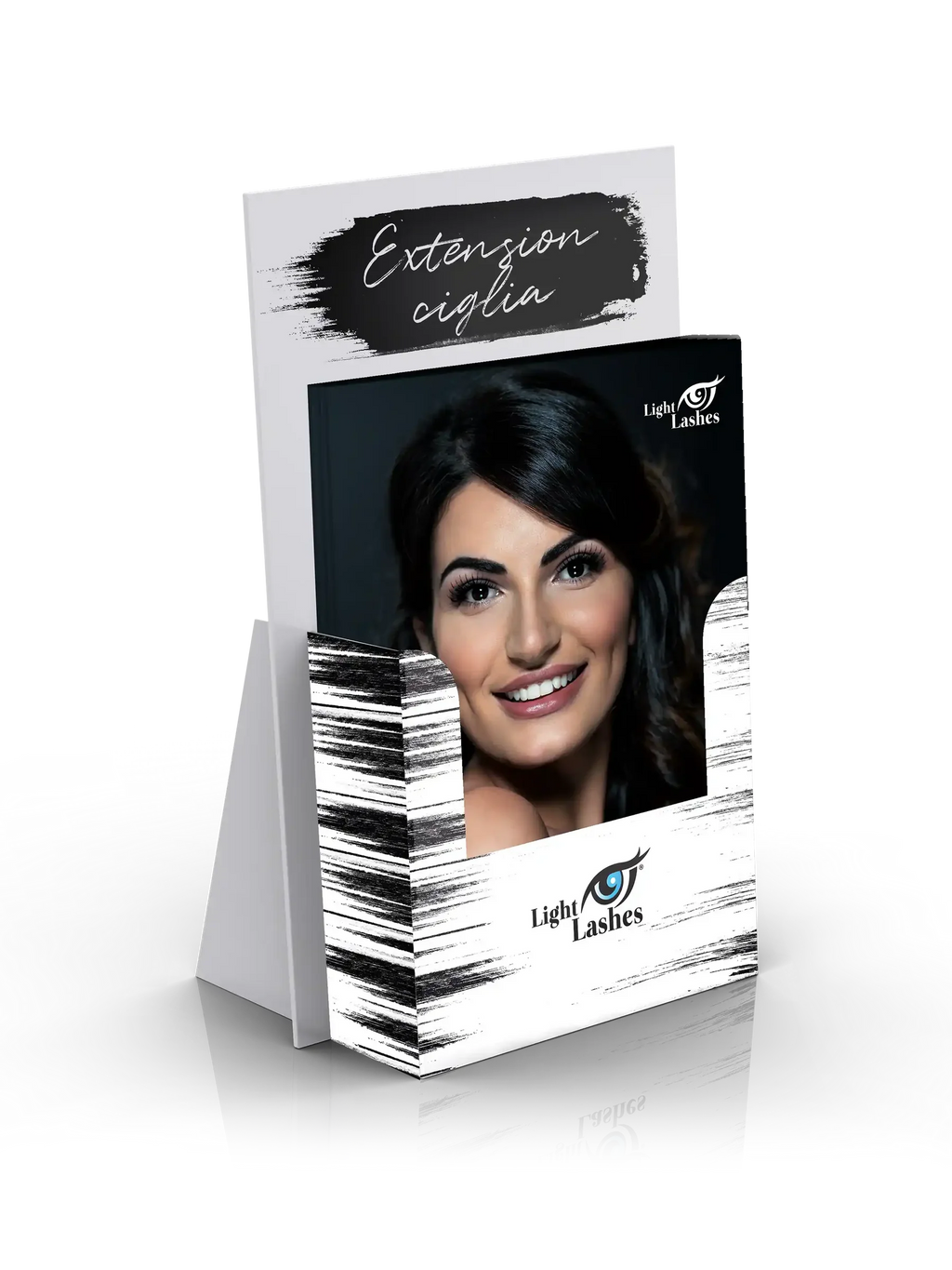 LIGHT LASHES® EXPOSITOR CON FOLLETOS PUBLICITARIOS – Extensiones de Pestañas